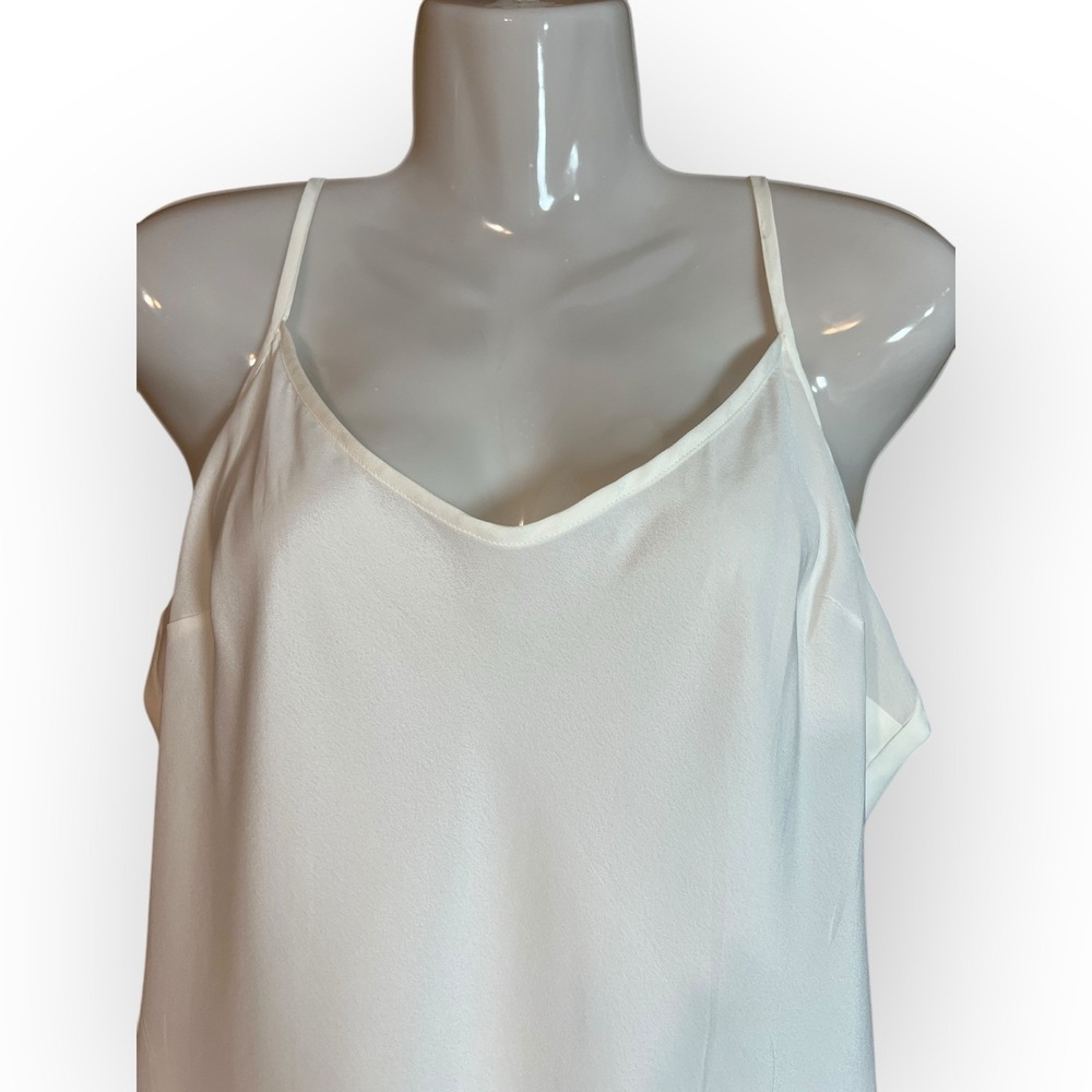 Boston Proper Cami Tank‎ Top Womens Sz 12 White Basic Capsule Wardrobe Y2K Retro